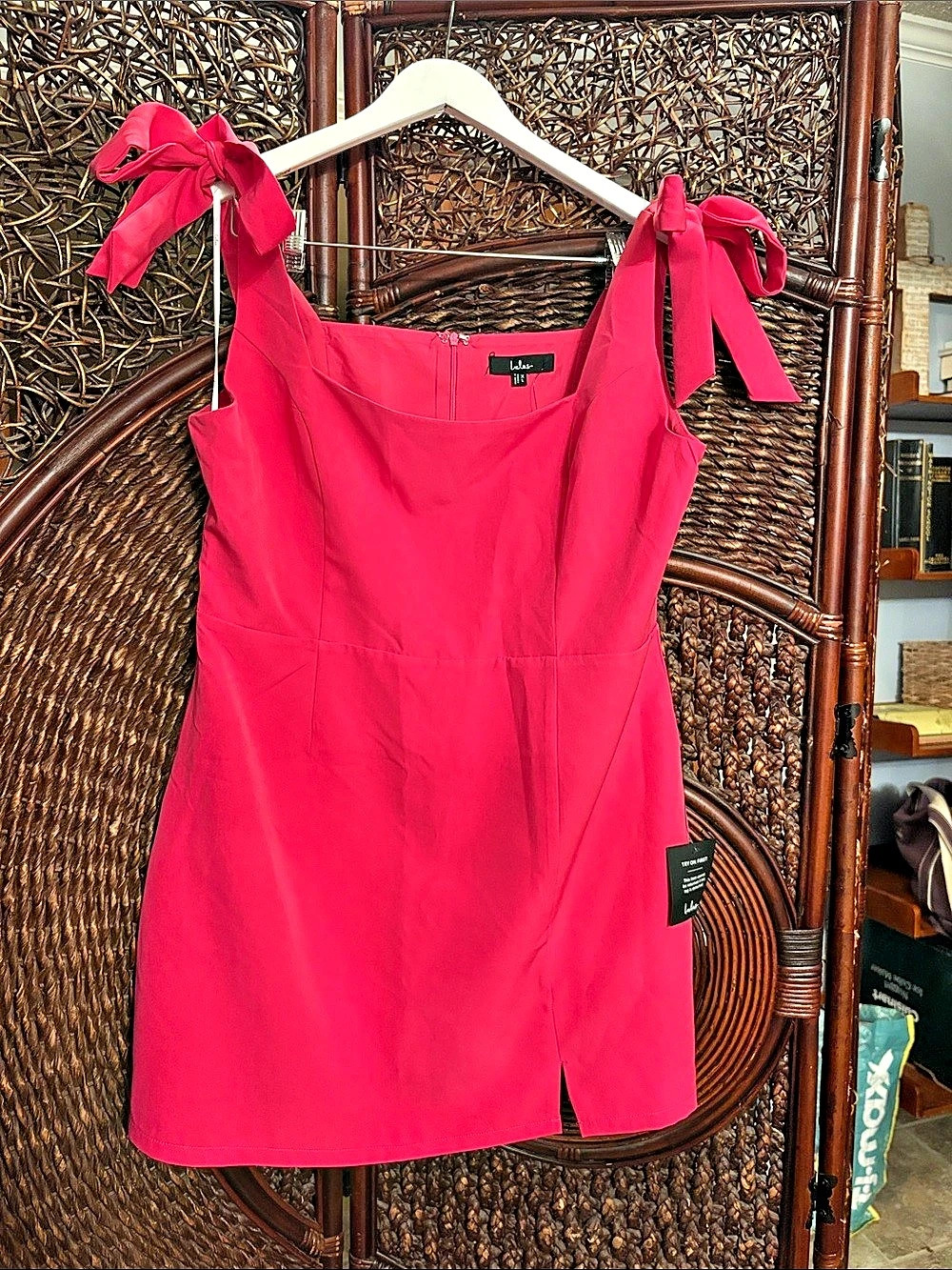 Lulu's Pink Bow Strap Mini Dress Size XL NWT